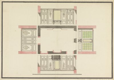 Design for Four Walls of a Salon by Unbekannt Unbekannt